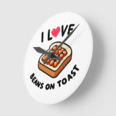 Ik hou van bonen op toast ronde klok (Hoek)