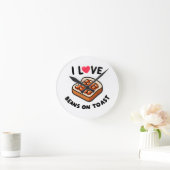 Ik hou van bonen op toast ronde klok (Huis)