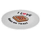 Ik hou van bonen op toast snijplank (Hoek)