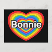 Ik hou van Bonnie. Ik hou van je Bonnie. Hart Briefkaart (Voorkant)