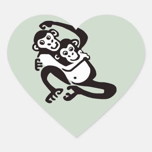 Ik hou van BONOBOS - Chimpansee - Wildlife - Natuu Hart Sticker (Voorkant)