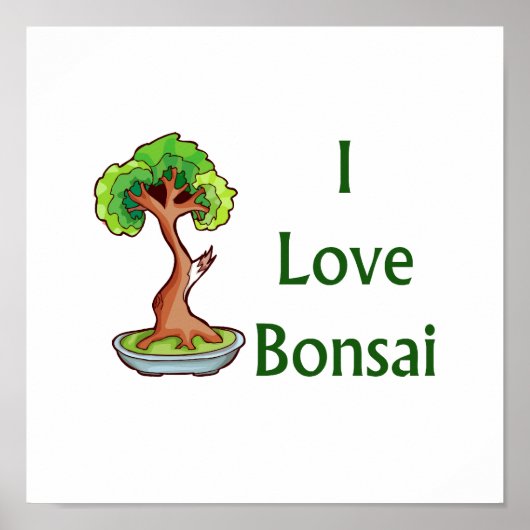 Ik hou van bonsai in de groene tekst shari tree gr poster (Voorkant)
