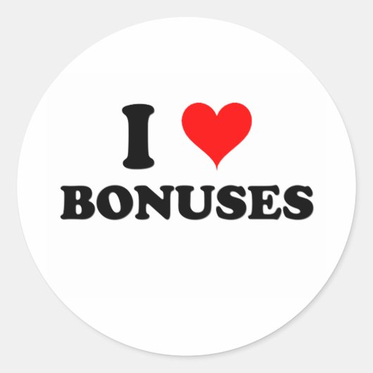 Ik hou van bonussen ronde sticker (Voorkant)