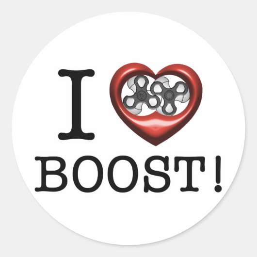 Ik hou van Boost - Superlader Ronde Sticker (Voorkant)