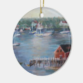 Ik hou van Boothbay Harbour kerstversiering Keramisch Ornament (Links)