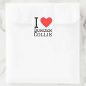 Ik hou van border collie vierkante sticker (Tas)