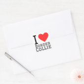 Ik hou van border collie vierkante sticker (Envelop)