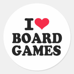 Ik hou van bordspellen ronde sticker