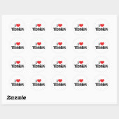 Ik hou van borsten ronde sticker (Vel)