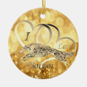 Ik hou van Borzoi kerstversiering Keramisch Ornament (Voorkant)