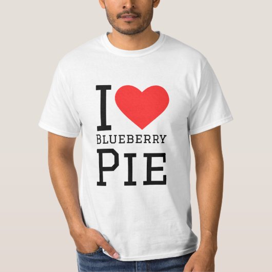 Ik hou van bosbesentaart t-shirt (Voorkant)