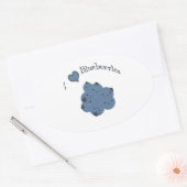 Ik hou van bosbessen ovale sticker (Envelop)