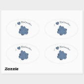 Ik hou van bosbessen ovale sticker (Vel)