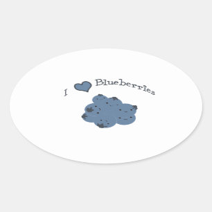 Ik hou van bosbessen ovale sticker