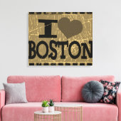 Ik hou van Boston - Boston Canvas Afdruk (Insitu (Woonkamer))