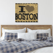 Ik hou van Boston - Boston Canvas Afdruk (Insitu (Slaapkamer))