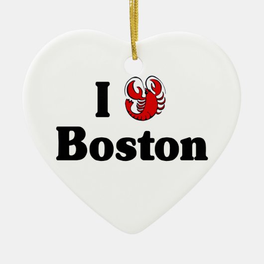 Ik hou van Boston ormanent Keramisch Ornament (Voorkant)