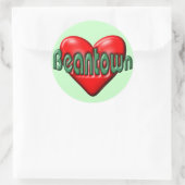 Ik hou van Boston Ronde Sticker (Tas)