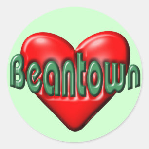 Ik hou van Boston Ronde Sticker