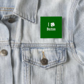 Ik hou van Boston St Patricks Day Vierkante Button 5,1 Cm (In situ)