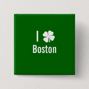 Ik hou van Boston St Patricks Day Vierkante Button 5,1 Cm