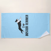 Ik hou van Boston Terrier Dog Strandlaken (Voorkant)