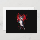 Ik hou van Boston Terrier Funny Heart Valentijn Gi Briefkaart (Voorkant / Achterkant)