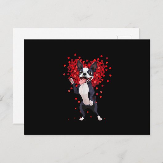 Ik hou van Boston Terrier Funny Heart Valentijn Gi Briefkaart (Voorkant / Achterkant)