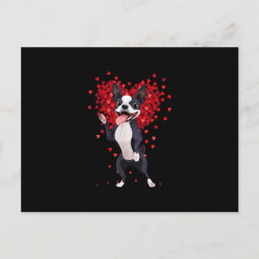 Ik hou van Boston Terrier Funny Heart Valentijn Gi Briefkaart (Voorkant)