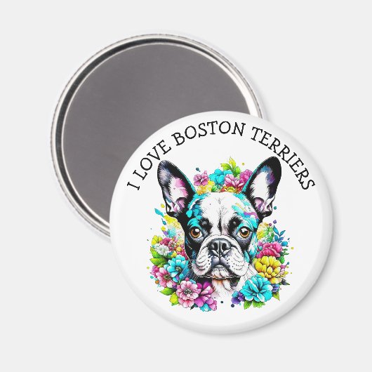 Ik hou van Boston Terriers Magneet (Voorkant / Achterkant)