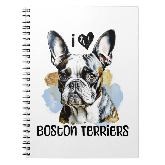 Ik hou van Boston Terriers Notitieboek (Voorkant)