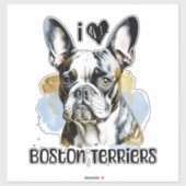Ik hou van Boston Terriers Sticker (Vel)