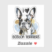 Ik hou van Boston Terriers Sticker (Vel)