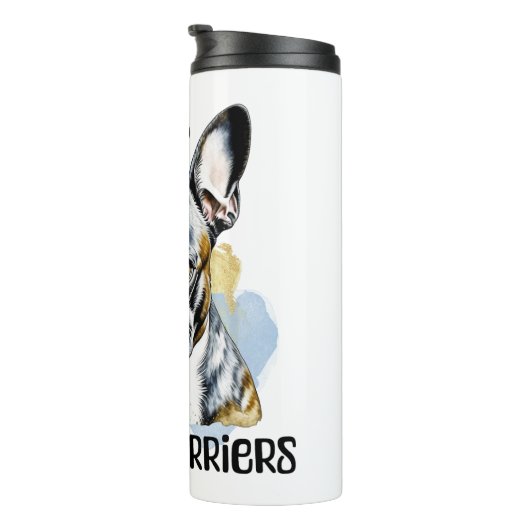 Ik hou van Boston Terriers Thermosbeker (Geroteerd rechts)