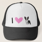 Ik hou van Boston Terriers Trucker Pet (Voorkant)