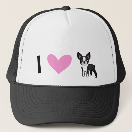 Ik hou van Boston Terriers Trucker Pet (Voorkant)