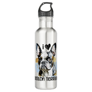 Ik hou van Boston Terriers Waterfles