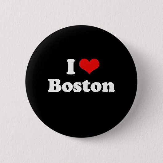 Ik hou van Boston Tshirt White Tshirt Ronde Button 5,7 Cm (Voorkant)