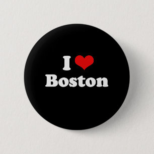 Ik hou van Boston Tshirt White Tshirt Ronde Button 5,7 Cm