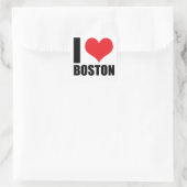 Ik hou van Boston Vierkante Sticker (Tas)