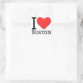 Ik hou van Boston Vierkante Sticker (Tas)