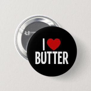 Ik hou van boter Ik hart boter Ronde knop Button 5,7 Cm