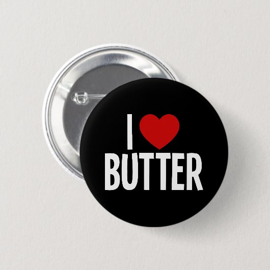 Ik hou van boter Ik hart boter Ronde knop Button 5,7 Cm (Voorkant /achterkant)