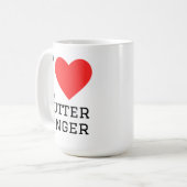 Ik hou van botervinger koffiemok (Voorkant links)