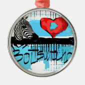 Ik hou van Botswana Metalen Ornament (Voorkant)