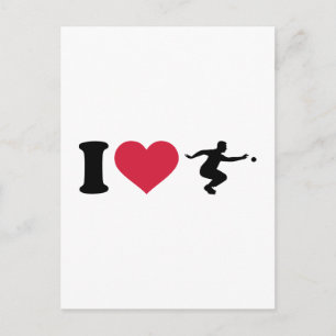 Ik hou van Boule Boccia Player Briefkaart