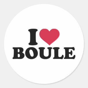 Ik hou van Boule Petanque Ronde Sticker