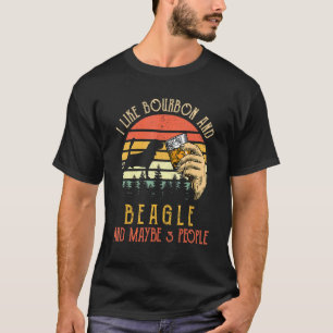 Ik hou van bourbon en beagle hond misschien 3 pers t-shirt