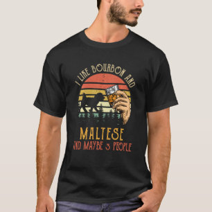 Ik hou van Bourbon en Maltese hond misschien wel 3 T-shirt
