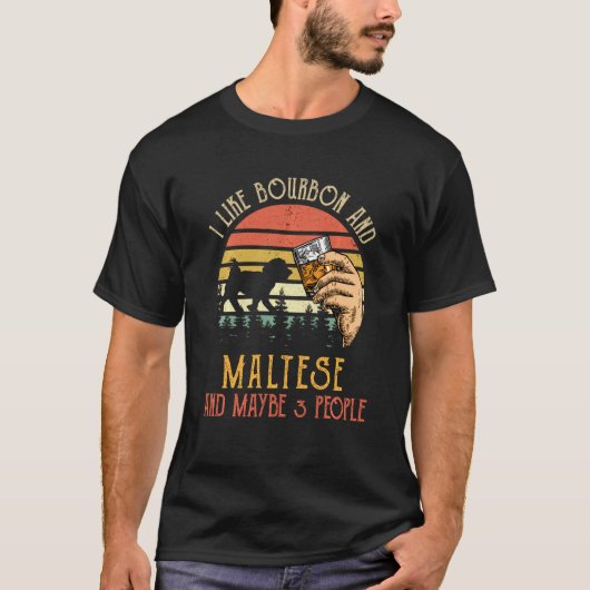 Ik hou van Bourbon en Maltese hond misschien wel 3 T-shirt (Voorkant)